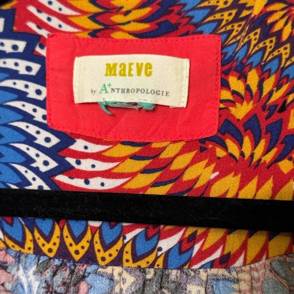 Maeve by Anthropology Colorful Patterned Wrap shirt size M - Picture 4 of 8